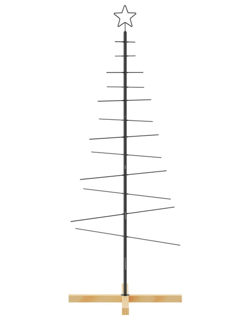 Încărcați imaginea în vizualizatorul Galerie, Brad de Crăciun din metal cu bază din lemn, negru, 150 cm - Lando
