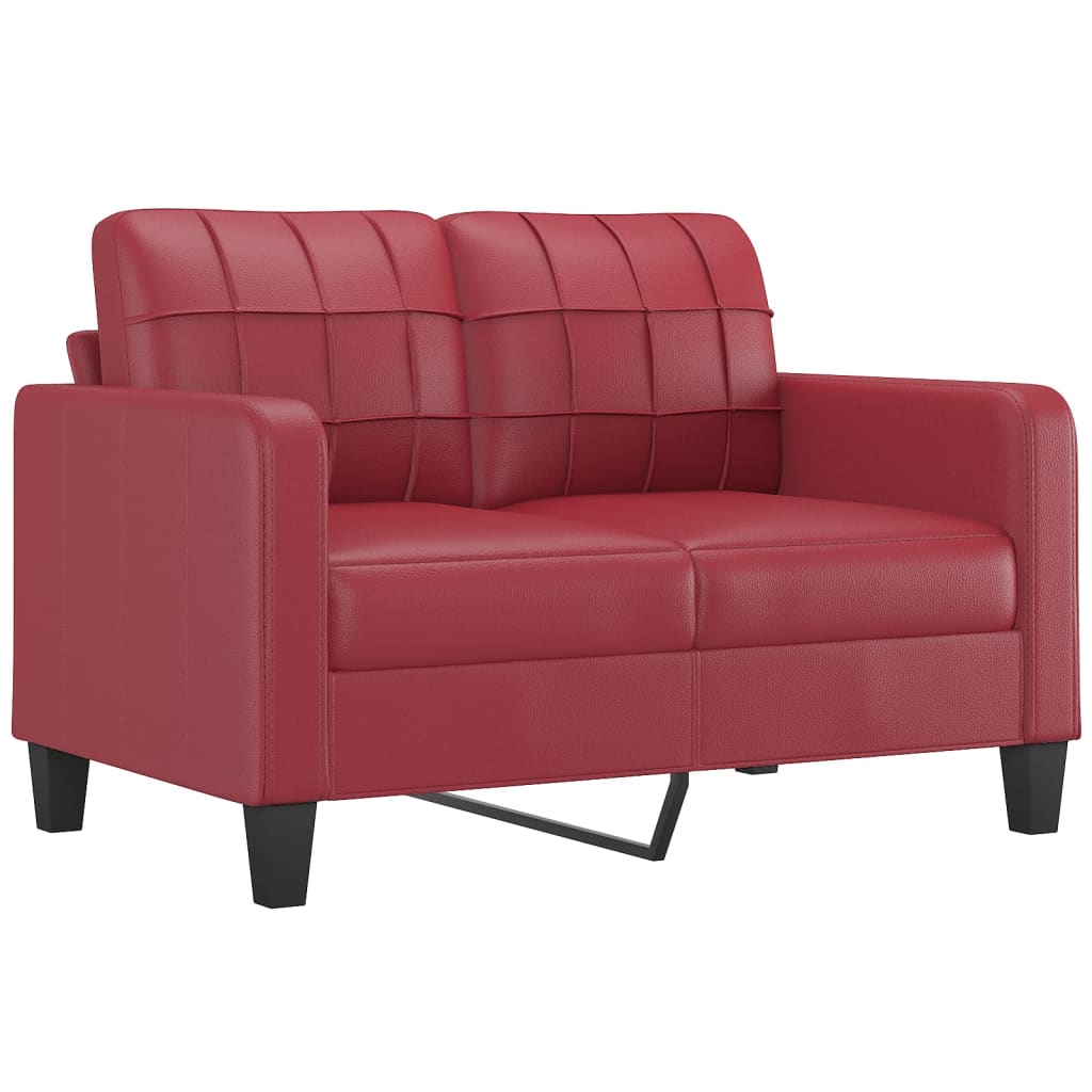 Canapea cu 2 locuri, roșu vin, 120 cm, material textil