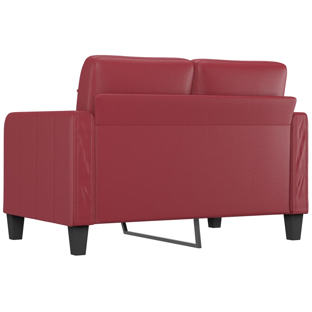 Canapea cu 2 locuri, roșu vin, 120 cm, material textil