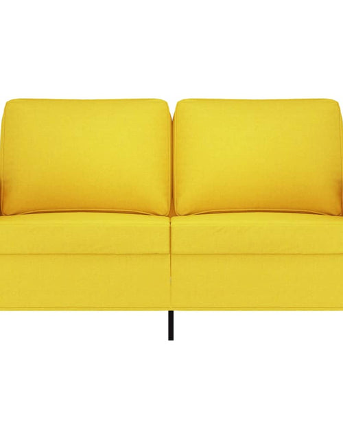 Încărcați imaginea în vizualizatorul Galerie, Canapea cu 2 locuri, galben deschis, 120 cm, material textil
