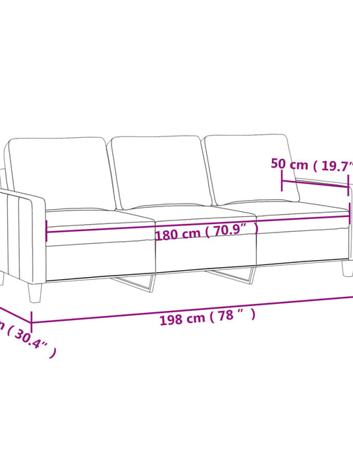 Încărcați imaginea în vizualizatorul Galerie, Canapea cu 3 locuri, maro, 180 cm, material textil
