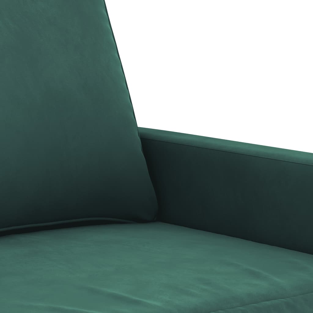 Canapea cu 2 locuri, verde închis, 120 cm, catifea