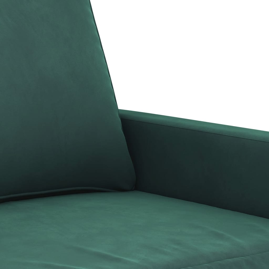 Canapea cu 2 locuri, verde închis, 140 cm, catifea