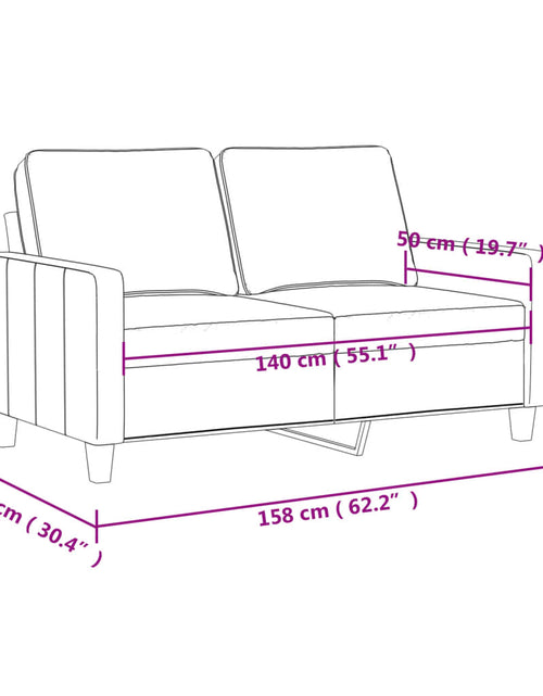 Загрузите изображение в средство просмотра галереи, Canapea cu 2 locuri, crem, 140 cm, catifea
