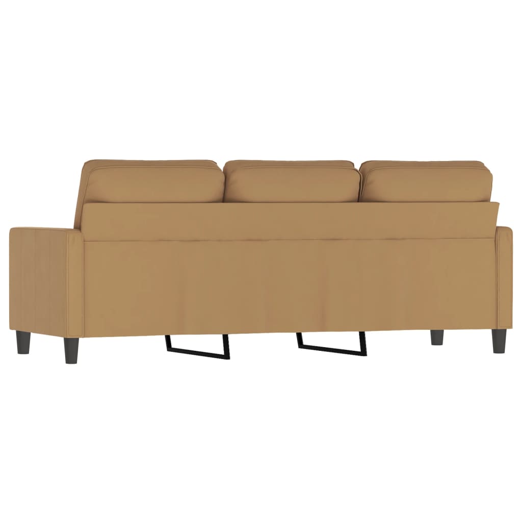 Canapea cu 3 locuri, Maro, 180 cm, catifea