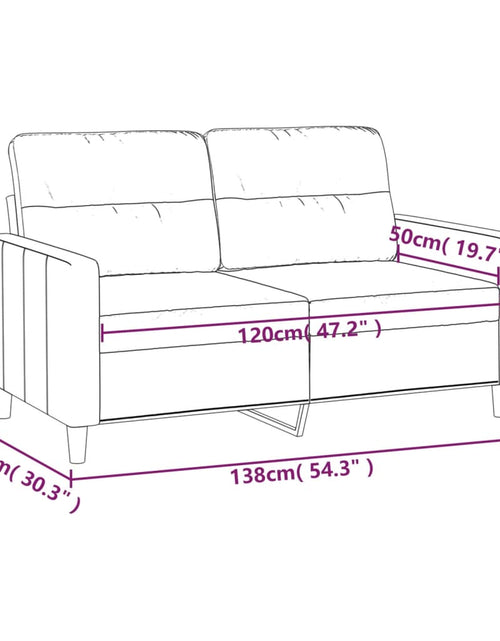 Încărcați imaginea în vizualizatorul Galerie, Canapea cu 2 locuri, crem, 120 cm, material textil
