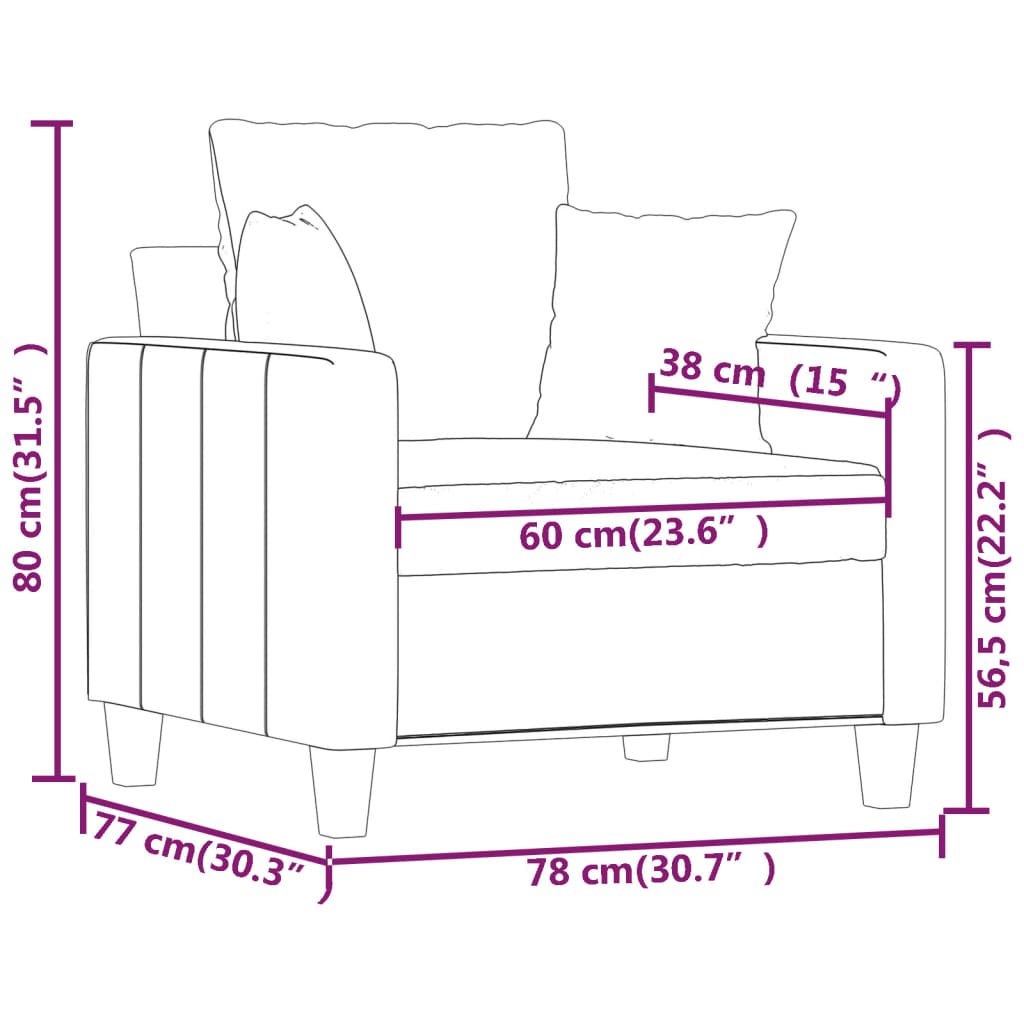 Fotoliu canapea, roșu vin, 60 cm, material textil - Lando