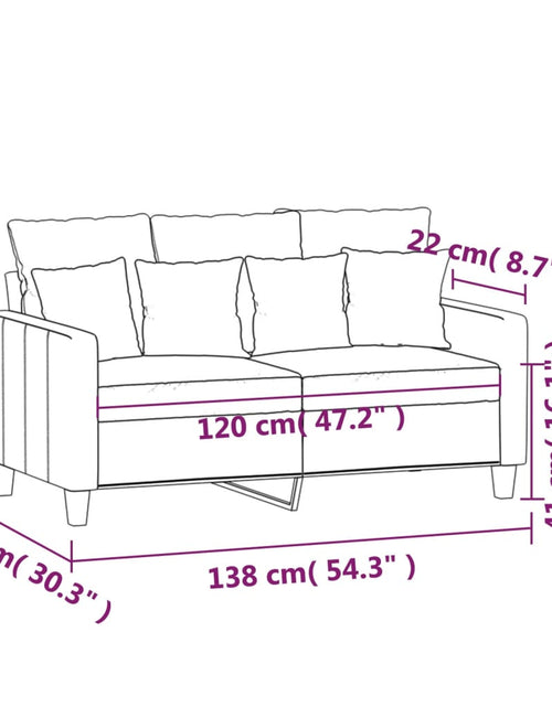 Загрузите изображение в средство просмотра галереи, Canapea cu 2 locuri, maro, 120 cm, material textil
