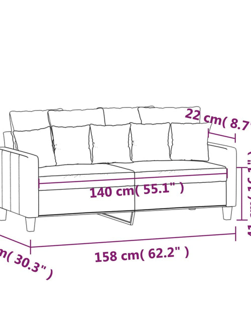 Загрузите изображение в средство просмотра галереи, Canapea cu 2 locuri, maro, 140 cm, material textil
