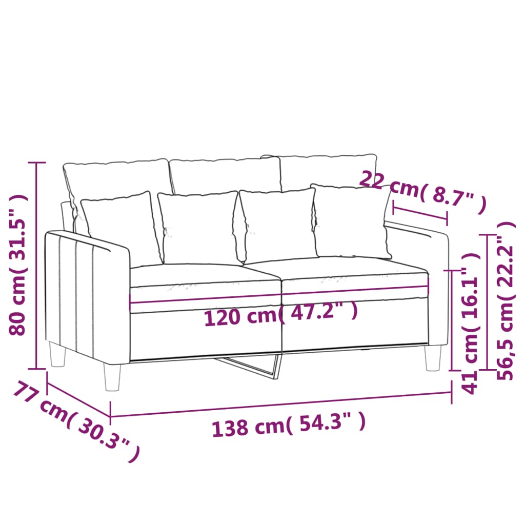 Canapea cu 2 locuri, verde închis, 120 cm, catifea