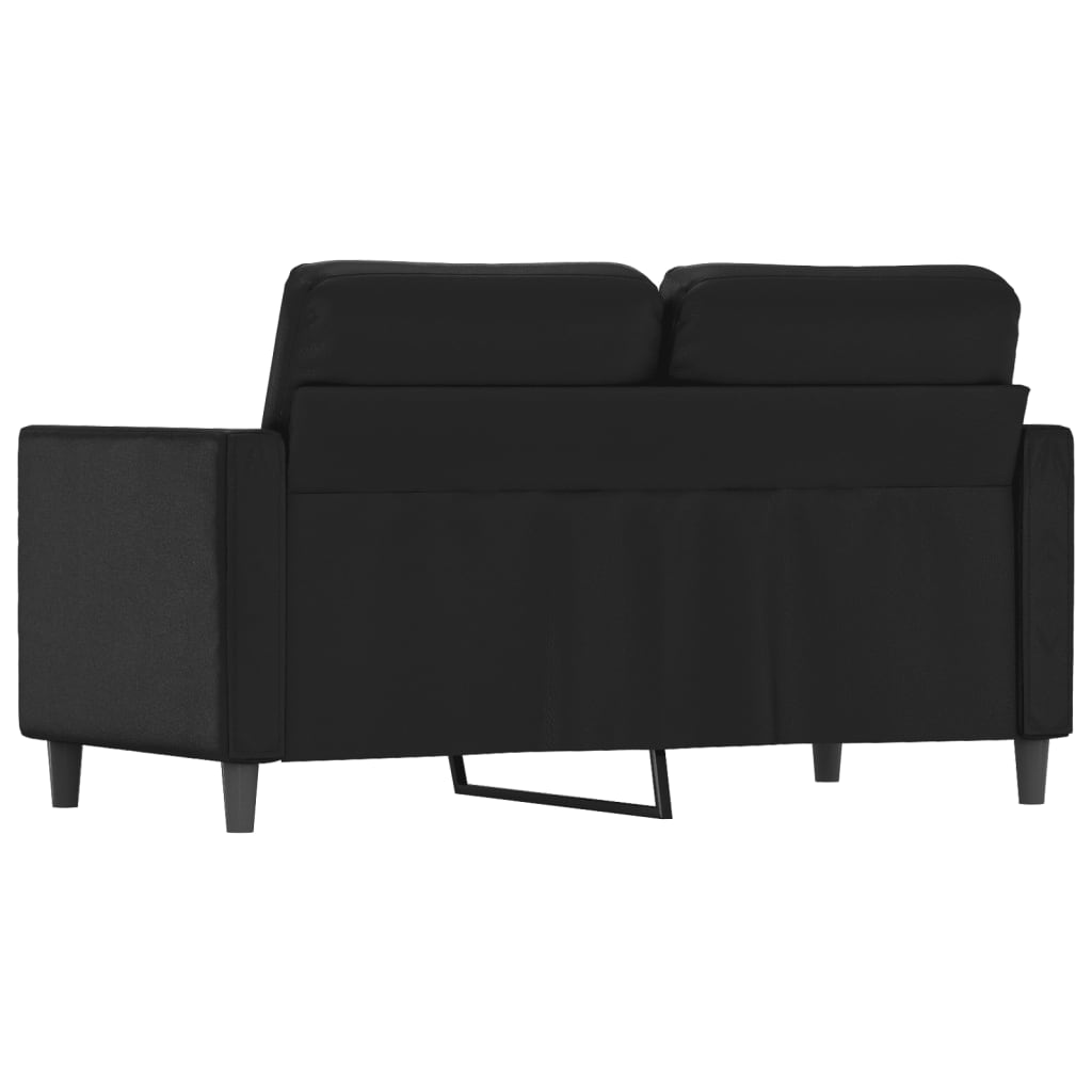 Canapea cu 2 locuri, negru, 120 cm, piele ecologică