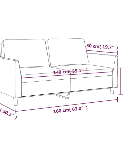 Загрузите изображение в средство просмотра галереи, Canapea cu 2 locuri, cappuccino, 140 cm, piele ecologică
