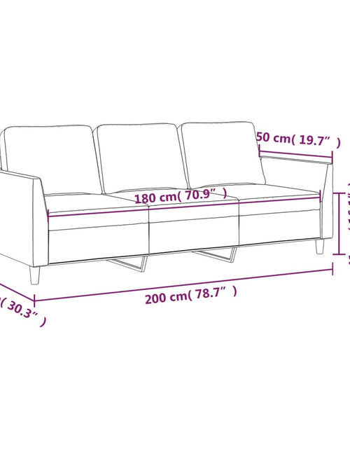 Загрузите изображение в средство просмотра галереи, Canapea cu 3 locuri, cappuccino, 180 cm, piele ecologică

