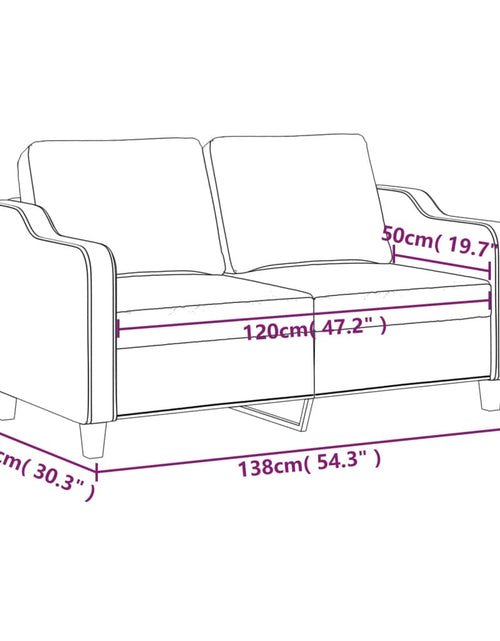 Загрузите изображение в средство просмотра галереи, Canapea cu 2 locuri, maro, 120 cm, material textil
