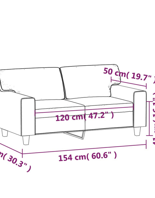 Încărcați imaginea în vizualizatorul Galerie, Canapea cu 2 locuri, cappuccino, 120 cm, piele ecologică - Lando
