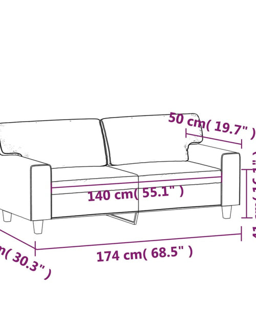 Загрузите изображение в средство просмотра галереи, Canapea cu 2 locuri, cappuccino, 140 cm, piele ecologică
