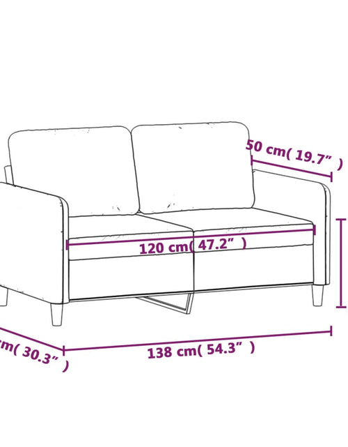 Încărcați imaginea în vizualizatorul Galerie, Canapea cu 2 locuri, crem, 120 cm, catifea
