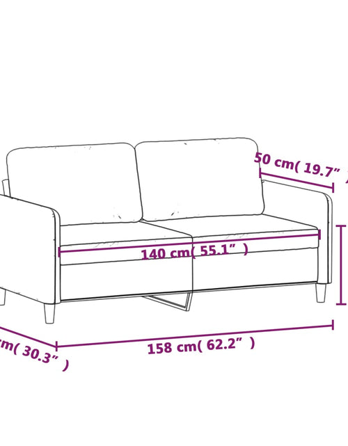 Încărcați imaginea în vizualizatorul Galerie, Canapea cu 2 locuri, crem, 140 cm, catifea
