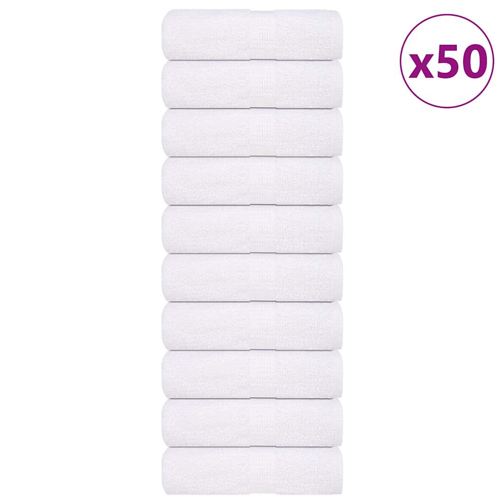 Prosoape pentru oaspeți 50 buc alb 30x50cm 360 g/m² 100% bumbac