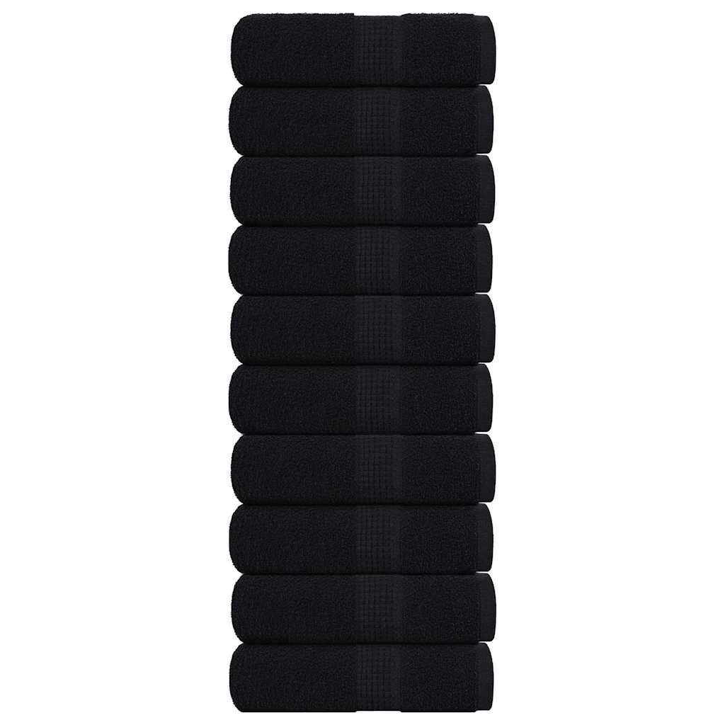 Prosoape cu săpun 10 buc Negru 30x30 cm 360 g/m² 100% bumbac