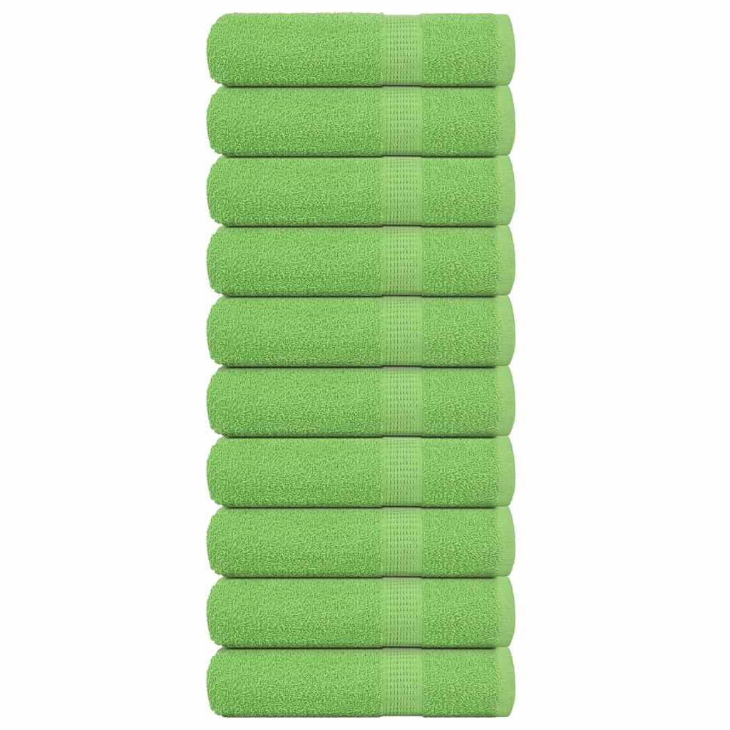 Prosoape de mână 10 buc Verde măr 50x100cm 360 g/m² 100% bumbac