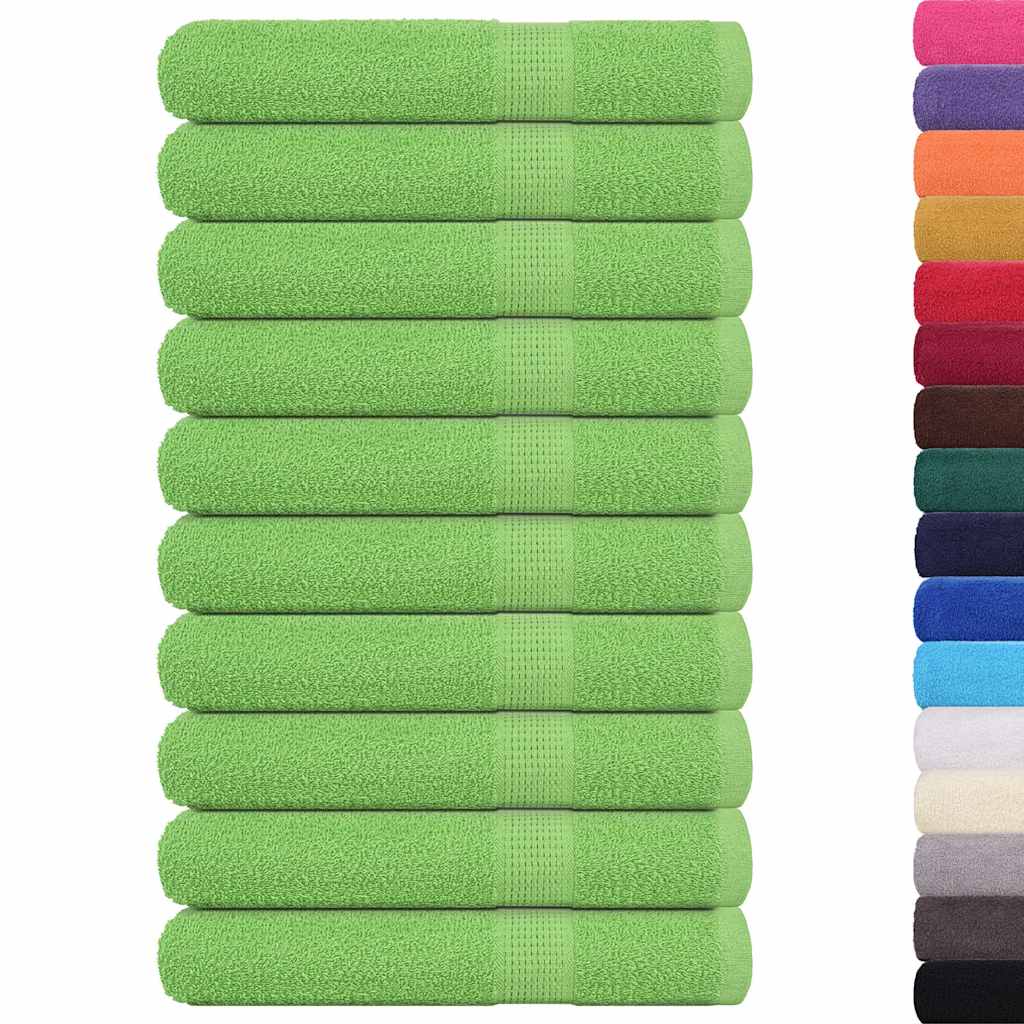 Prosoape 10 buc Verde mere 100x200 cm 360 g/m² 100% bumbac