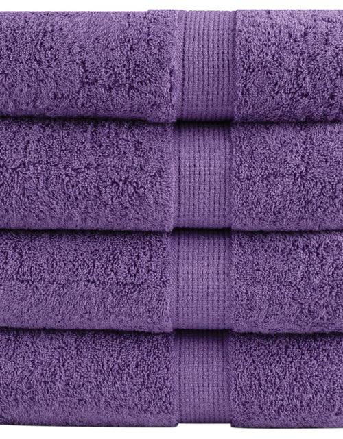 Загрузите изображение в средство просмотра галереи, Prosoape oaspeți premium SOLUND 4 buc violet 30x50 cm 600 gsm
