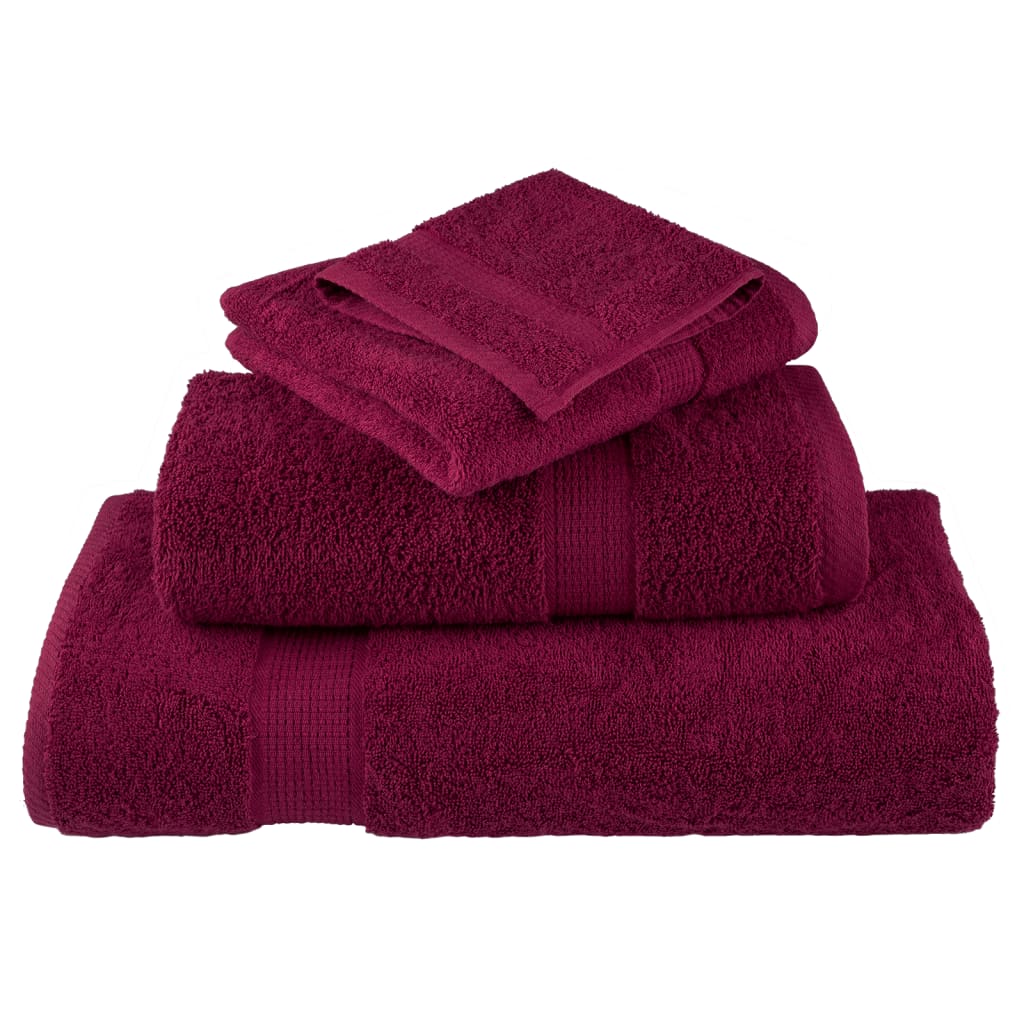 Set de prosoape premium SOLUND, 8 piese, bordo, 600 g/m²