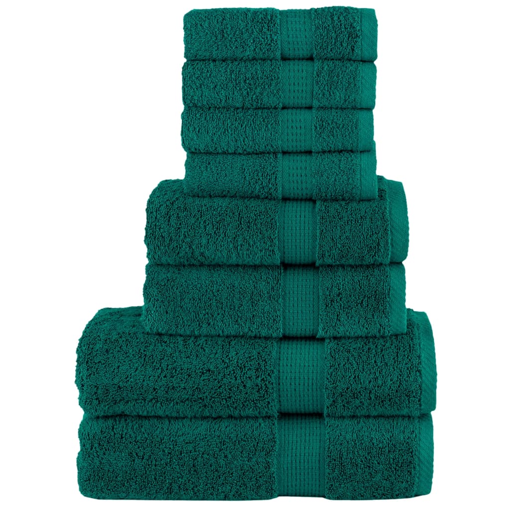 Set de prosoape premium SOLUND, 8 piese, verde, 600 g/m²