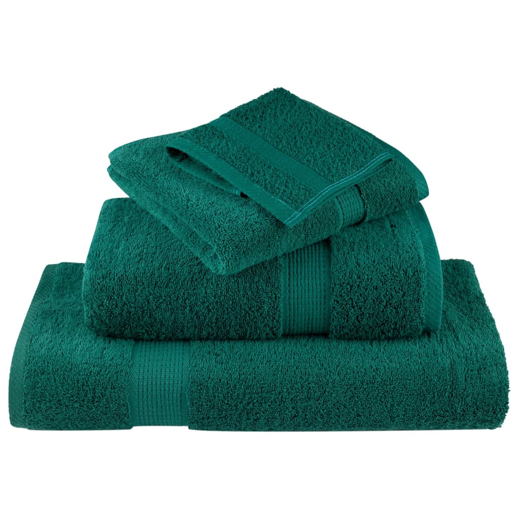 Set de prosoape premium SOLUND, 8 piese, verde, 600 g/m²