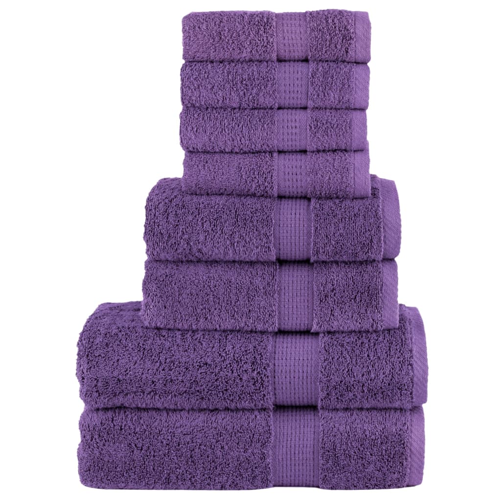 Set de prosoape premium SOLUND, 8 piese, violet, 600 g/m²