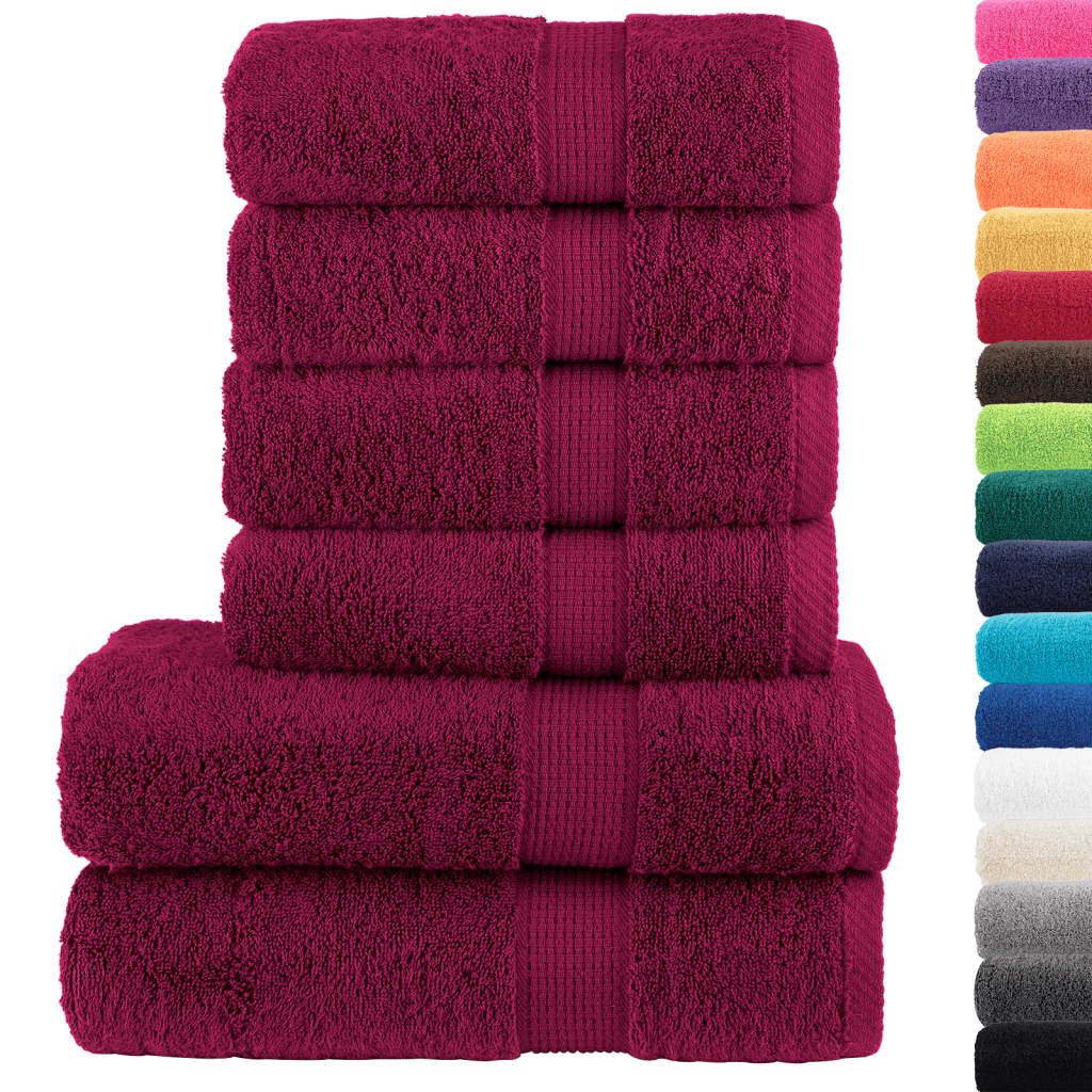 Set de prosoape premium SOLUND, 6 piese, bordo, 600 g/m²