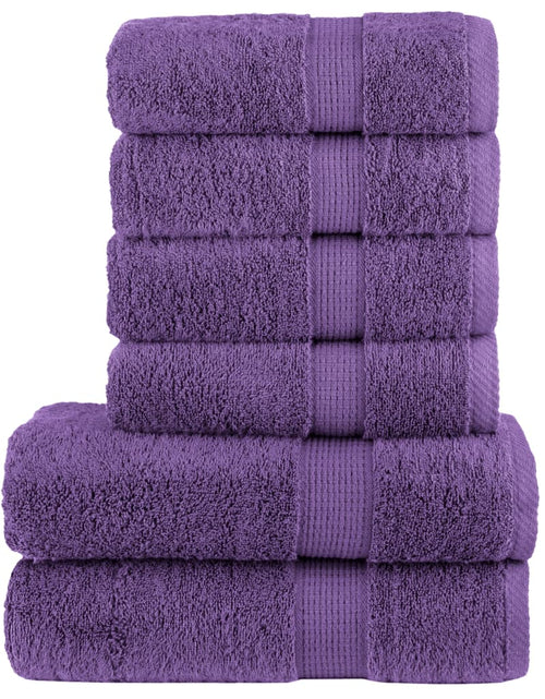 Загрузите изображение в средство просмотра галереи, Set de prosoape premium SOLUND, 6 piese, violet, 600 g/m²
