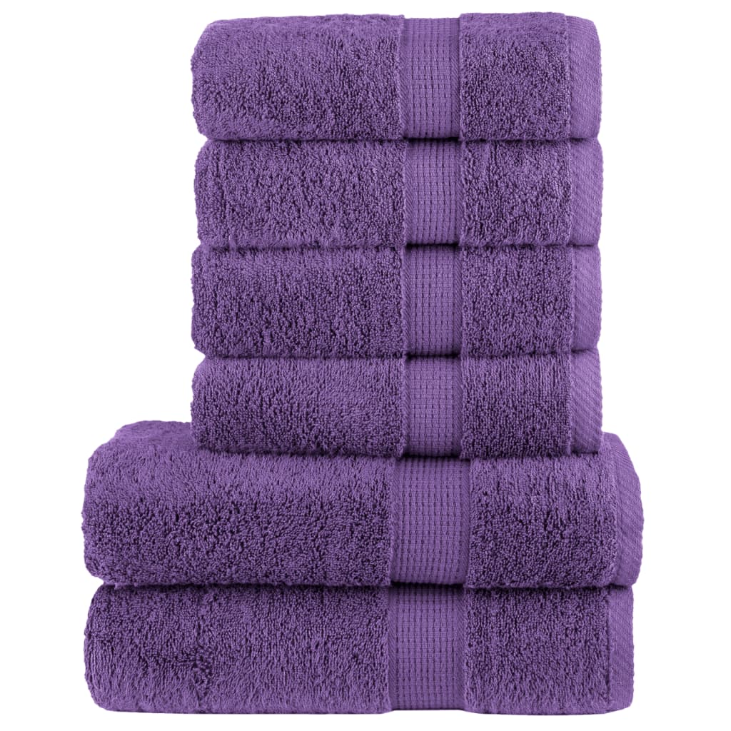 Set de prosoape premium SOLUND, 6 piese, violet, 600 g/m²