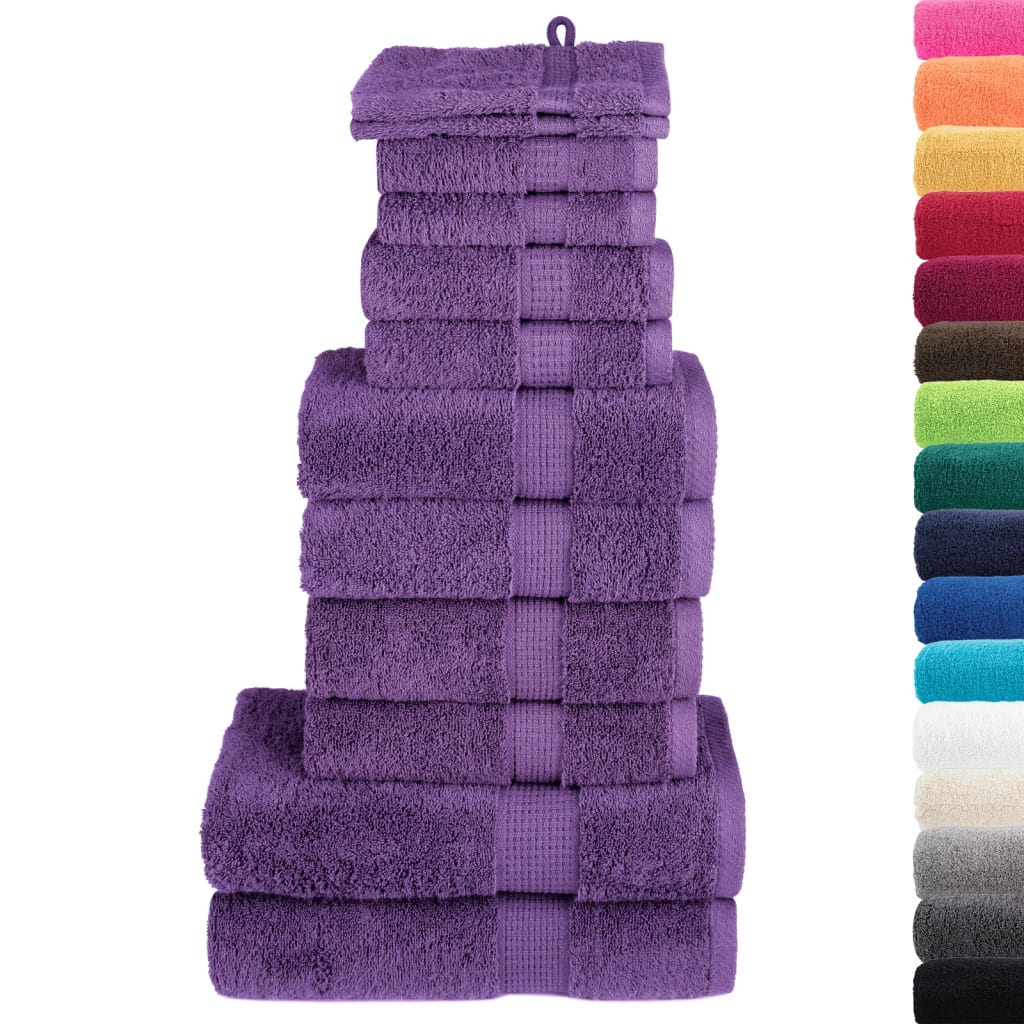 Set de prosoape premium SOLUND, 12 piese, violet, 600 g/m²