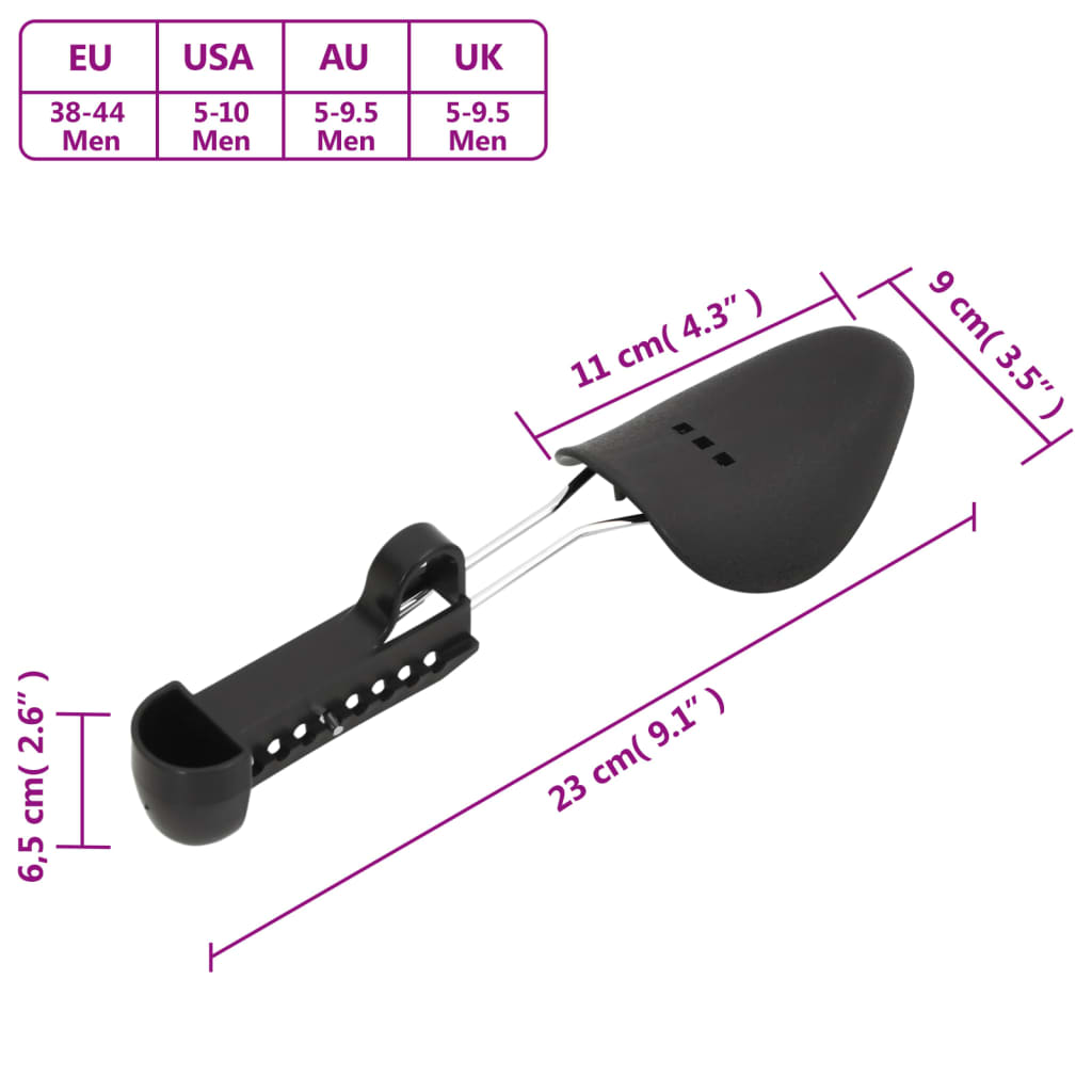 Calapoade de pantofi, 5 perechi, negru, EU 38-44, plastic