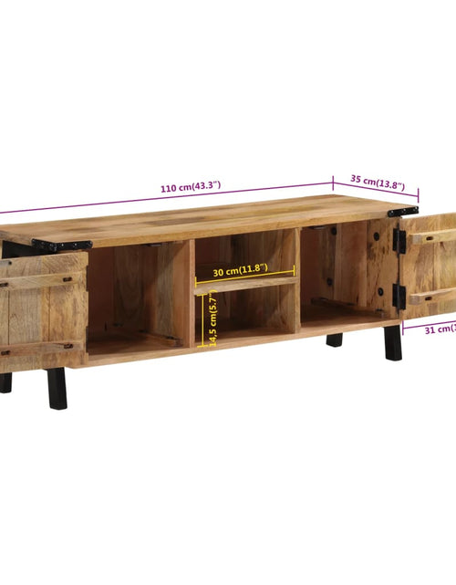 Încărcați imaginea în vizualizatorul Galerie, Comodă TV, 110 x 35 x 40 cm, lemn masiv de mango
