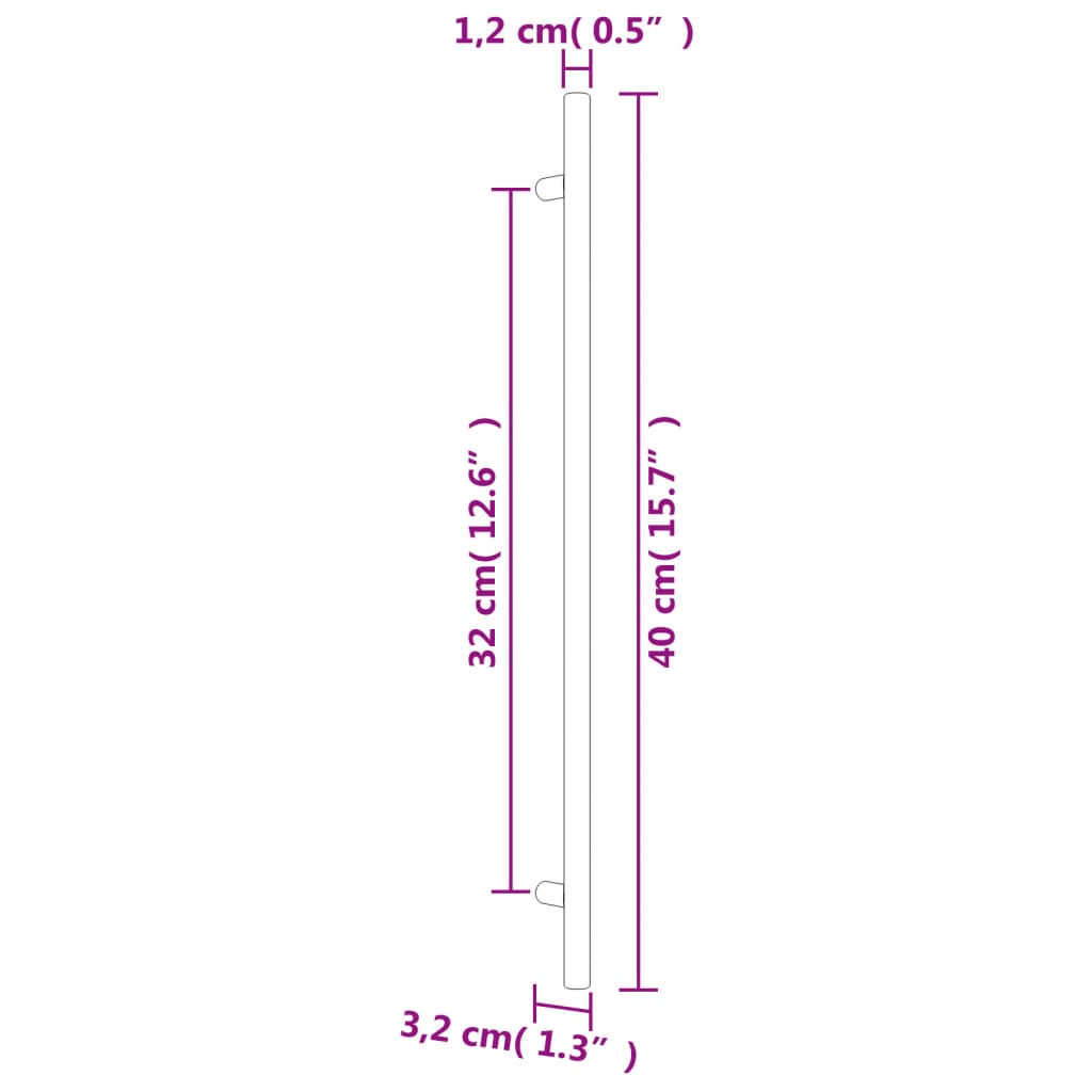 Mânere de dulap, 20 buc., argintiu, 320 mm, oțel inoxidabil