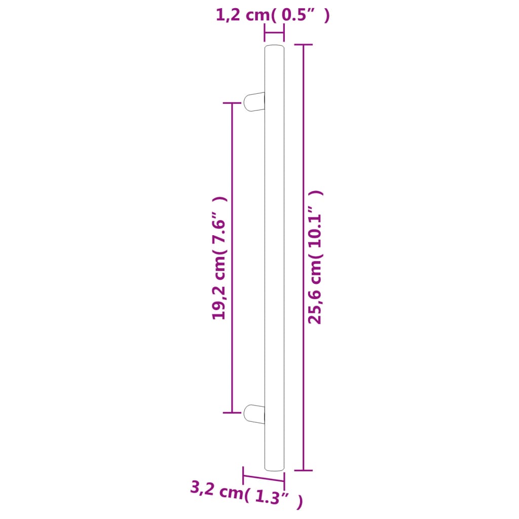 Mânere de dulap, 20 buc., negru, 192 mm, oțel inoxidabil