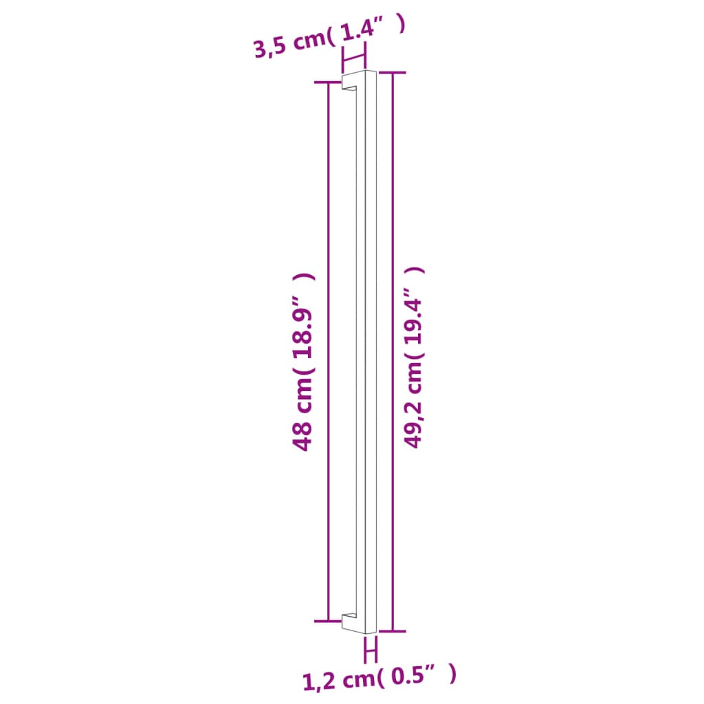 Mânere de dulap, 20 buc., auriu, 480 mm, oțel inoxidabil