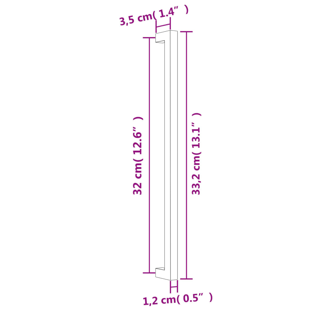 Mânere de dulap, 10 buc., auriu, 320 mm, oțel inoxidabil