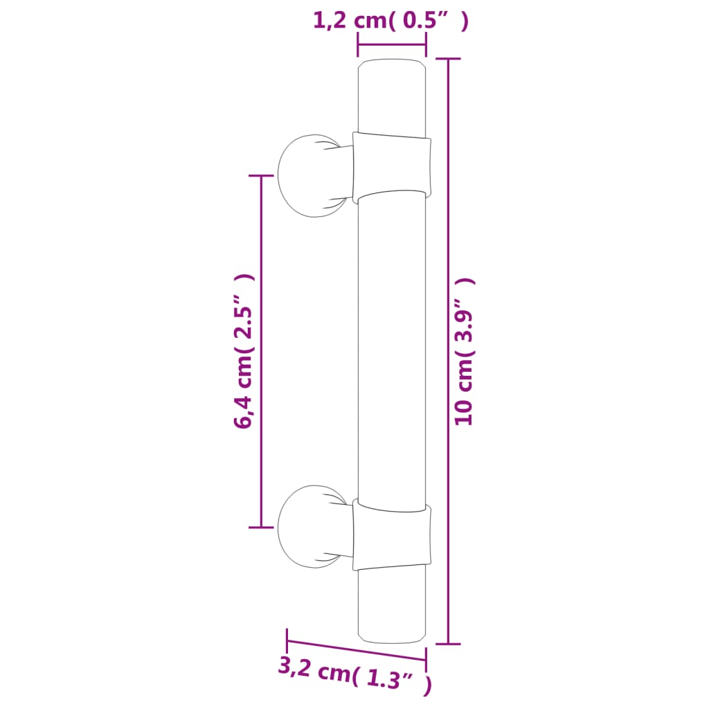 Mânere de dulap, 20 buc., argintiu, 64 mm, oțel inoxidabil