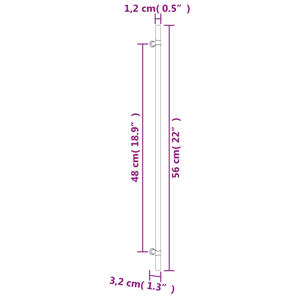 Mânere de dulap, 20 buc., argintiu, 480 mm, oțel inoxidabil