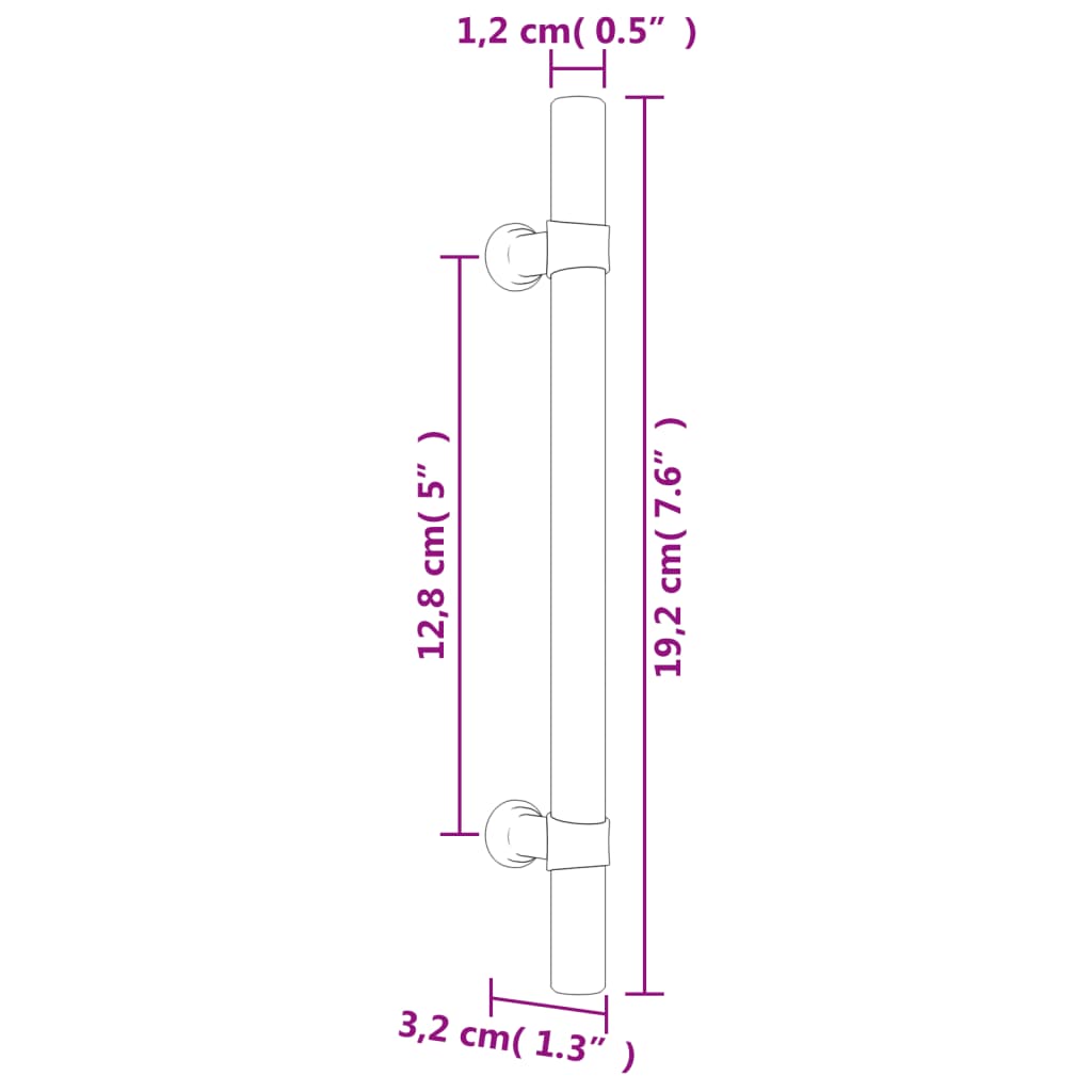 Mânere de dulap, 20 buc., negru, 128 mm, oțel inoxidabil