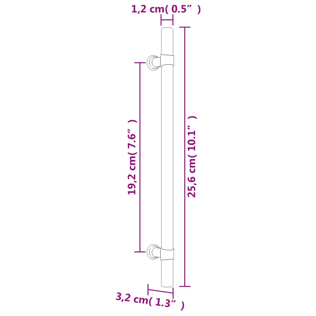 Mânere de dulap, 20 buc., negru, 192 mm, oțel inoxidabil