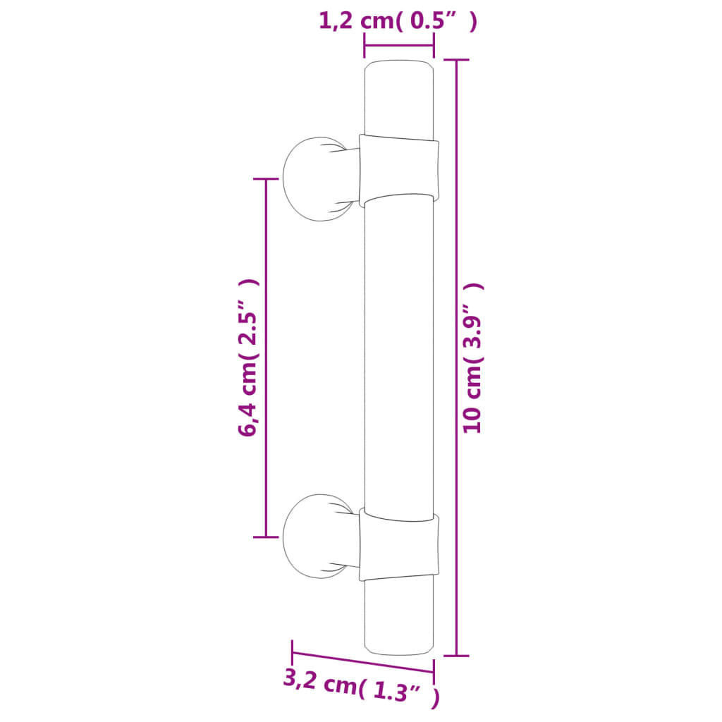 Mânere de dulap, 20 buc., bronz, 64 mm, oțel inoxidabil