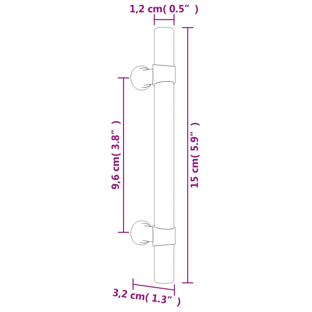 Mânere de dulap, 20 buc., bronz, 96 mm, oțel inoxidabil