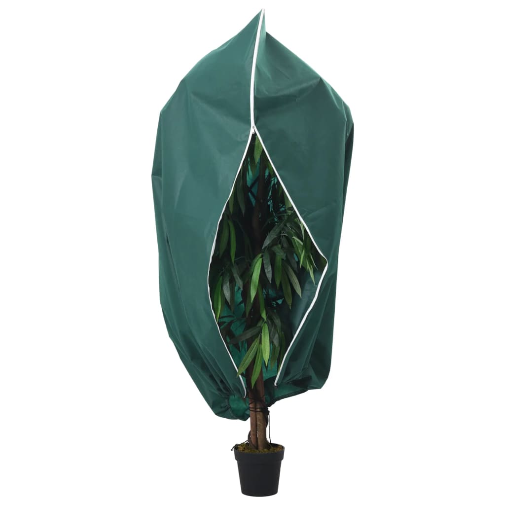 Protecție de fleece plante cu fermoar 2 buc 70 g/m² 1,55x1,55 m