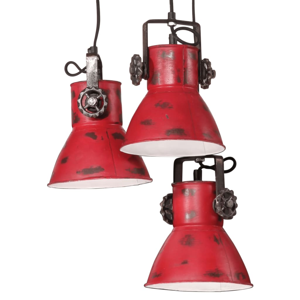 Lampă suspendată 25 W, roșu uzat, 30x30x100 cm, E27