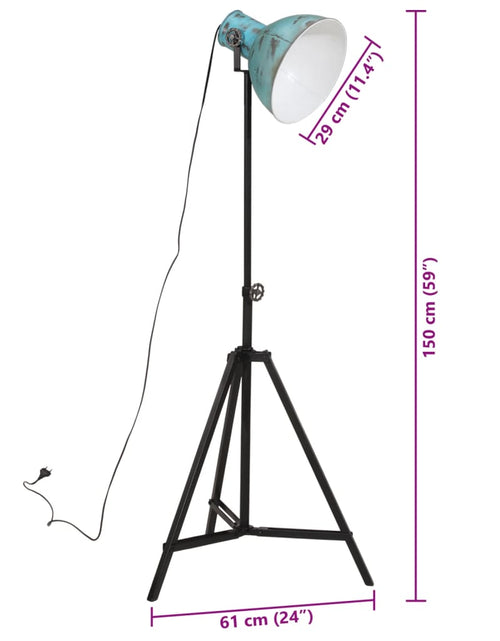 Загрузите изображение в средство просмотра галереи, Lampă de podea, 25 W, albastru uzat, 61x61x90/150 cm, E27
